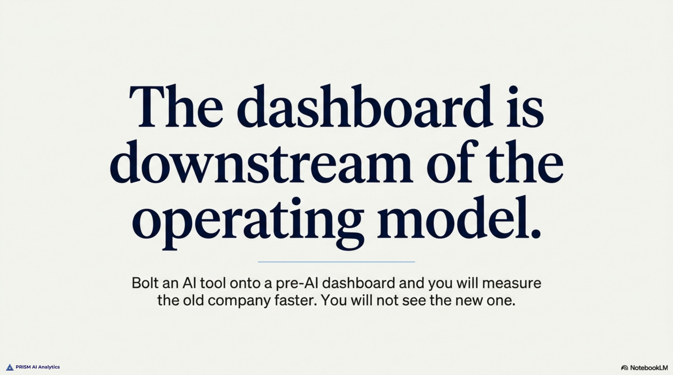 The dashboard is downstream of the operating model: change how the work gets done and you change what is worth measuring